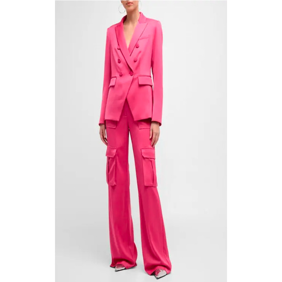 Veronica Beard Pants - Veronica Beard Women's Saul Pant Hibiscus Satin Utility Wide Leg Pants 4 NWT 448
